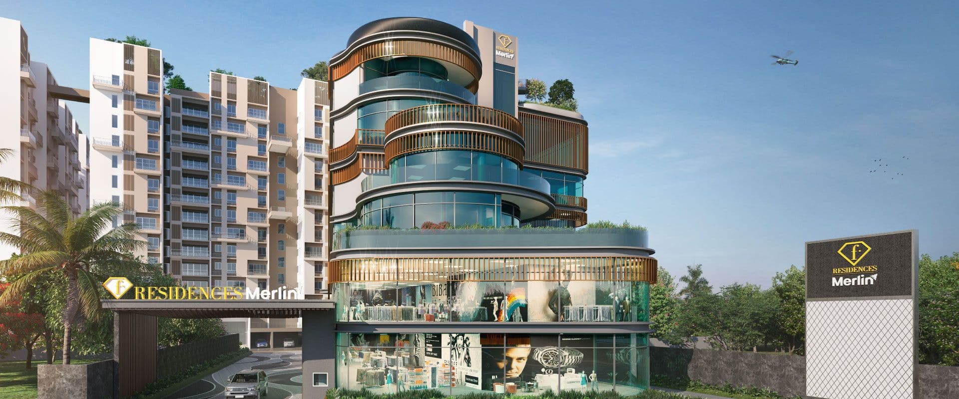 Merlin F Residences building view, Rajarhat